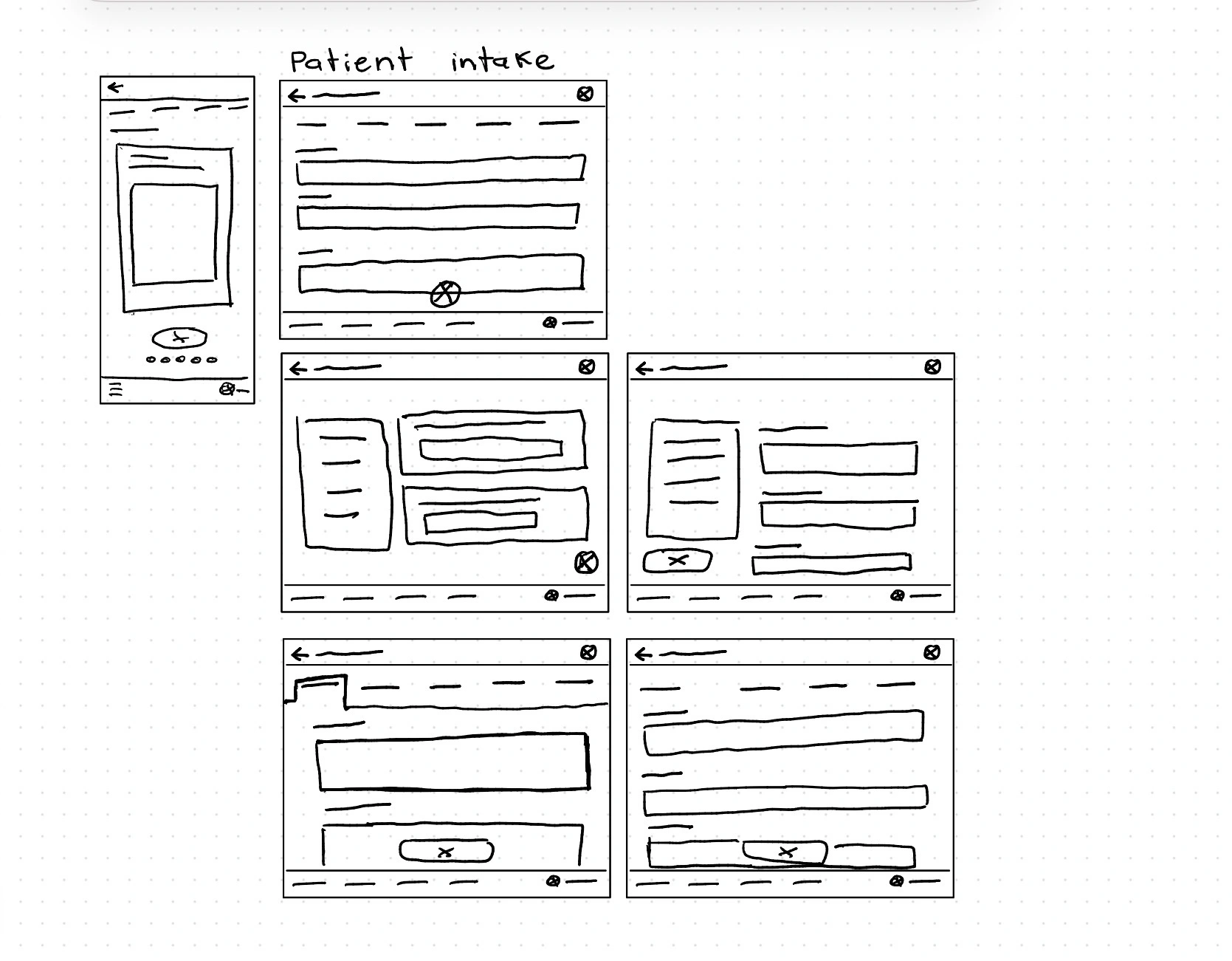 Task list wireframe